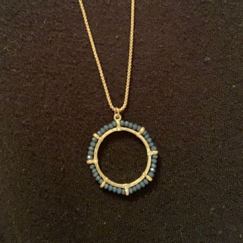 Statement Necklace - navy and gold